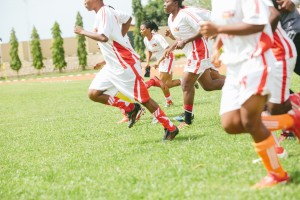Osun State girls warming up at International Friendly Match. -Osun State 2013
